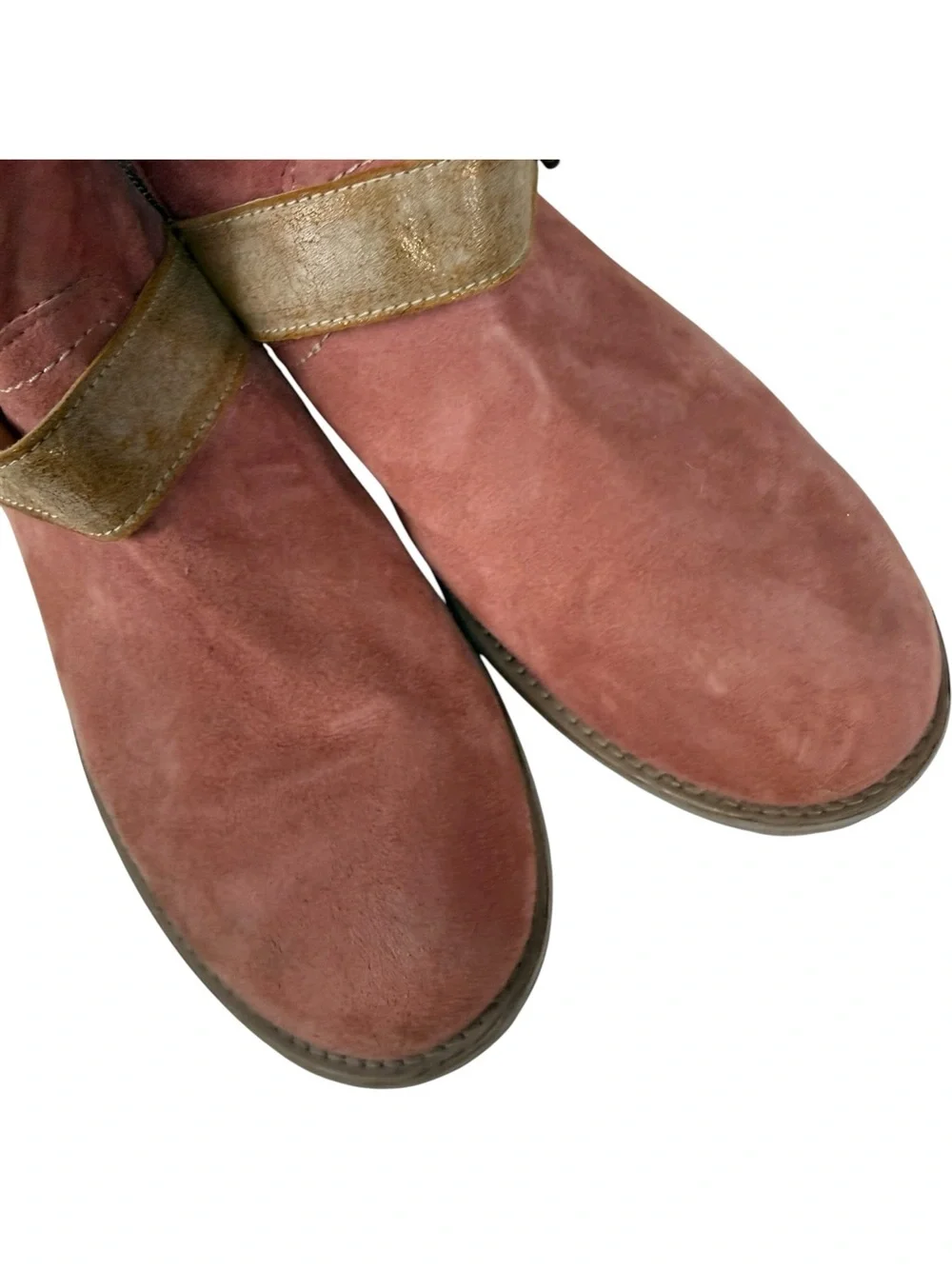 Sundance Suede Pink Salmon Zip Ankle Boots - Picture 2 of 6